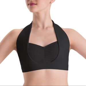 Black motionwear dance bra top